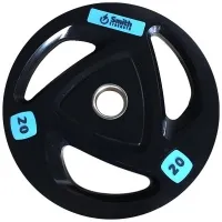 Диск для штанги Smith c 3-м хватом, обрезиненный, втулка из нержавеющей стали,20кг