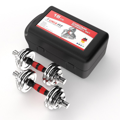 Набор гантелей UNIXFIT в кейсе 15kg Набор гантелей UNIXFIT в кейсе 15kg