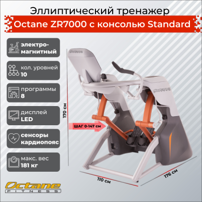 Эллиптический тренажер Octane ZR7000 с консолью Standard Эллиптический тренажер Octane ZR7000 с консолью Standard