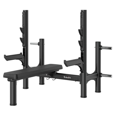 Олимпийская горизонтальная скамья для жима (со страховочными опорами) Smith RE6004