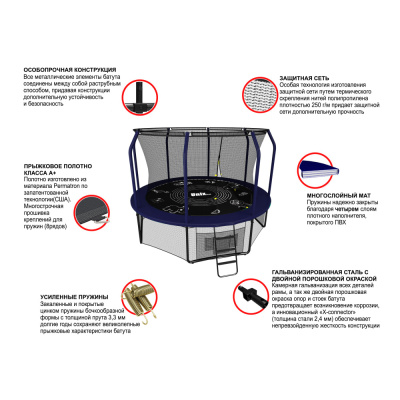 Батут UNIX line SUPREME GAME 10 ft (blue) Батут UNIX line SUPREME GAME 10 ft (blue)